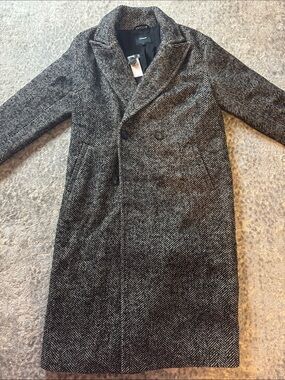 Express Herringbone Long Coat